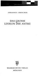 Cover of: Das Grosse Lexikon der Antike