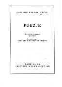 Cover of: Poezje