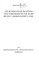 Die Beziehungen Ägyptens und Vorderasiens zur Ägäis by Wolfgang Helck