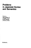 Cover of: Problems in Japanese syntax and semantics