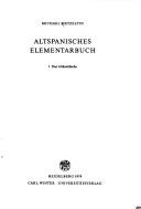 Cover of: Altspanisches Elementarbuch by Michael Metzeltin