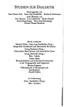 Cover of: Arbeit und Reflexion: zur materialist. Theorie d. Dialektik : Perspektiven d. Hegelschen Logik