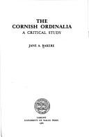 The Cornish Ordinalia by Jane A. Bakere