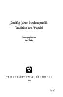 Cover of: Dreissig Jahre Bundesrepublik.: Tradition und Wandel