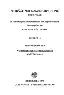 Cover of: Niedersächsische Siedlungsnamen und Flurnamen in Zeugnissen vor dem Jahre 1200: eingliedrige Namen