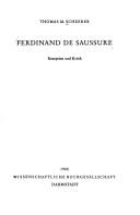 Cover of: Ferdinand de Saussure by Thomas Michael Scheerer, Thomas Michael Scheerer