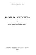 Cover of: Saggi di antichità by Massimo Pallottino