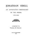 Cover of: Jonathan Odell: an annotated chronology of the poems, 1759-1818