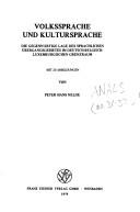 Volkssprache und Kultursprache by Peter H. Nelde