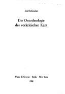 Cover of: Die Ontotheologie des vorkritischen Kant