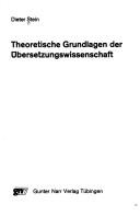 Cover of: Theoretische Grundlagen der Übersetzungswissenschaft.