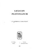 Cover of: Lexicon plotinianum