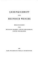 Cover of: Gedenkschrift für Heinrich Wesche