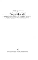 Cover of: Vorzeitkunde by Peter Buchholz
