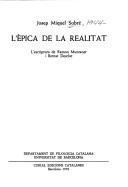 L'e ̀pica de la realitat by Josep Miquel Sobré
