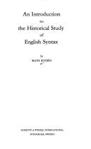 Cover of: An introduction to the historical study of English syntax