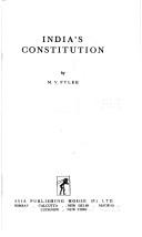 India's Constitution by M. V. Pylee