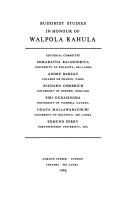 Cover of: Buddhist studies in honour of Walpola Rahula by editorial committee, Somaratna Balasooriya ... [et. al.].