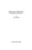 Cover of: Plautus, Curculio by Titus Maccius Plautus
