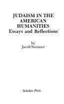 Cover of: Judaism in the American humanities: essays and reflections