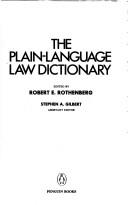 Cover of: The Plain-language law dictionary