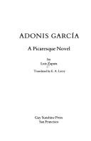 Cover of: Adonis García: a picaresque novel
