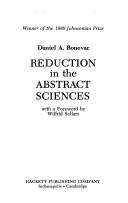Cover of: Reduction in the abstract sciences