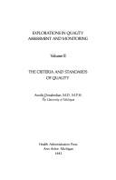 Cover of: The criteria and standards of quality