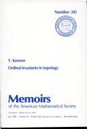 Cover of: Ordinal invariants in topology by V. Kannan