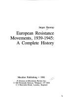 Cover of: European resistance movements, 1939-1945 by Jørgen Hæstrup