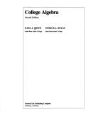 Cover of: College algebra by Karl J. Smith