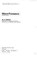 Cover of: Macro processors by A. J. Cole