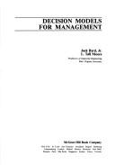 Cover of: Decision models for management | Byrd, Jack.