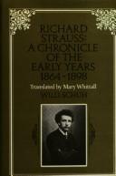 Cover of: Richard Strauss: a chronicle of the early years, 1864-1898