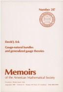Cover of: Gauge-natural bundles and generalized gauge theories by David J. Eck
