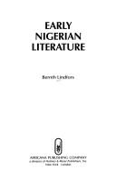 Cover of: Early Nigerian literature by Bernth Lindfors