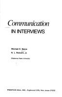 Cover of: Communication in interviews by Michael E. Stano