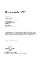 Cover of: Biomaterials 1980 | World Biomaterials Congress (1st 1980 Baden, Austria)