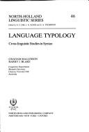 Cover of: Language typology: cross-linguistic studies in syntax
