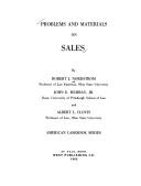 Cover of: Problems and materials on sales