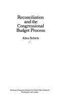 Cover of: Reconciliation and the congressional budget process