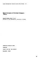 Cover of: Basic concepts of enriched category theory