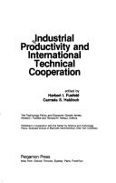 Cover of: Industrial productivity and international technical cooperation by edited by Herbert I. Fusfeld, Carmela S. Haklisch.