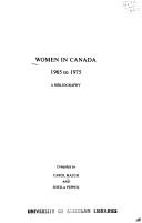 Cover of: Women in Canada 1965 to 1975 by Carol Mazur