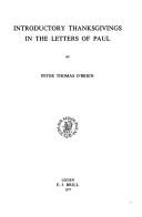 Cover of: Introductory thanksgivings in the letters of Paul