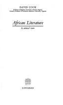 Cover of: African literature by Cook, David, fl