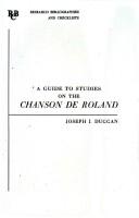 Cover of: A guide to studies on the Chanson de Roland by Joseph J. Duggan