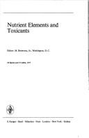 Cover of: Nutrient elements and toxicants