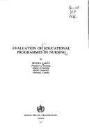 Cover of: Evaluation of educational programmes in nursing