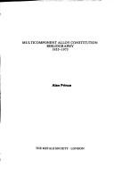Cover of: Multicomponent alloy constitution bibliography, 1955-1973